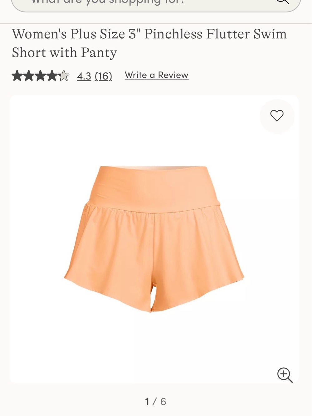 NWT Lands' End Plus Size Flutter Swim Skort in Bright Orange